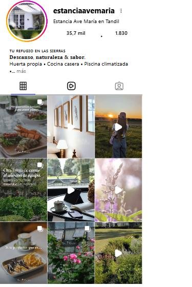 Perfil real de Instagram de @estanciaavemaria: 35,7 mil seguidores